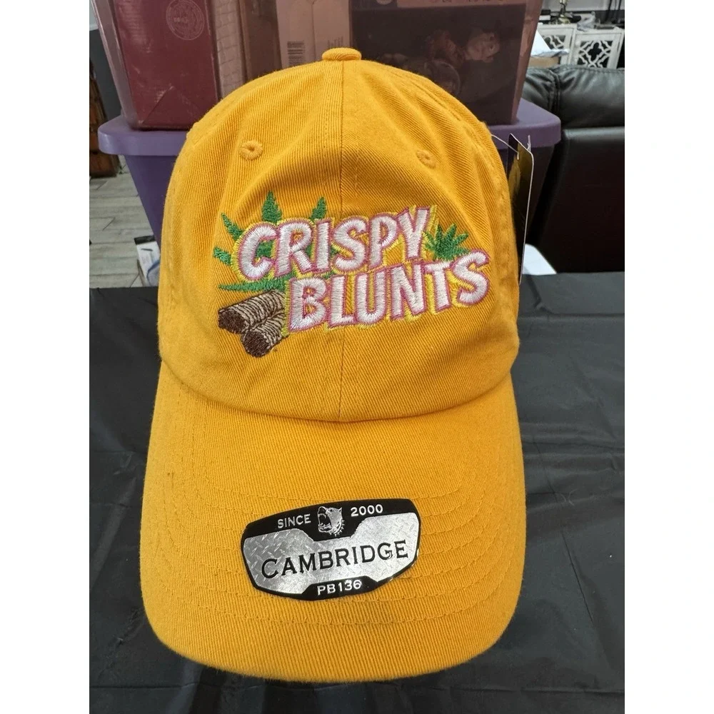 Crispy Blunts Logo Embroidered Cap. New With Tags Yellow Adjustable